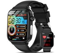 Marsyu Smartwatch Uomo con ECG/Acido Urico/Pressione Sanguigna/Sonno/BMI/Temperatura Corporea/Cardiofrequenzimetro,1,96" Orologio con Funzione Telefono,Pulsante SOS (Casual, 1.96inch)