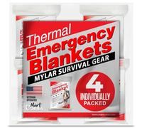 Mart Cobra Coperte di emergenza x4 Coperta di sopravvivenza Mylar Coperta spaziale Coperte termiche Forniture di emergenza Auto Coperta termica di emergenza di sopravvivenza per Bug Out Gear Campeggio