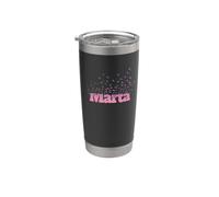 MARTA - Bel nome femminile con uccelli Bicchiere termico in acciaio inox doppia parete