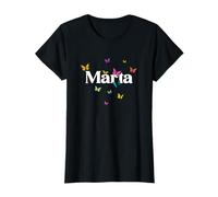 Marta - Bellissimo Nome di Ragazza con Farfalle Colorate Maglietta