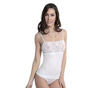 Marta Marzotto Confezione da 2 Pezzi Maglia Donna Spalla Stretta O Spalla Stretta A V in Filo di Scozia con Inserto in Pizzo - Anche Taglie CALIBRATE - Prodotto Made in Italy