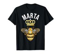 Marta Nome Marta Regali di Compleanno Queen Crown Bee Marta Maglietta