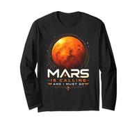 Marte Chiama Planet Space Explorer Astronomia Astronauta Maglia a Manica