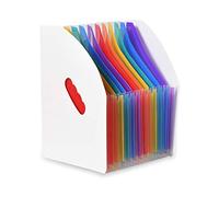 Marte Vanci, Organizer da scrivania con 13/24 scomparti, formato A4, espandibile, a fisarmonica, per documenti, lettere e riviste, salvaspazio, autoportante, per ufficio, casa, classe Rainbow-White