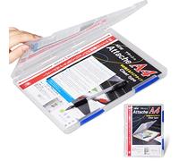 Marte Vanci Porta carta formato A4 trasparente scatola di immagazzinaggio in plastica impermeabile antipolvere materiale deposito lettere organizzatore (blu)