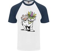 Martedì Grasso Festival Gatto Uomo S/S Baseball T-Shirt