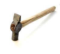 Martello a croce fatto a mano, in acciaio damasco forgiato a mano, trattato termicamente, lavorazione del legno, manico in legno di frassino, 277,8 g, stile tedesco