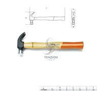 Beta 1375 - Martelli con penna a granchio manico in legno