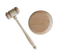 Martello da asta, Set di martelletto in legno e blocco sonoro for giudice di diverse dimensioni for asta in aula(Set B)