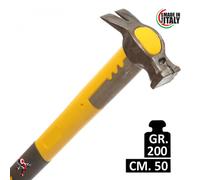 MARTELLO DA CARPENTIERE MASS MARTELLO L'INGEGNERE 200GR MANICO FIBRA 50CM C/CAL