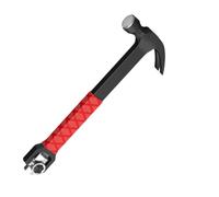 Martello da carpentiere multifunzione con, 0.5kg red | Area presa modellata, artiglio e superficie colpita, strumento fissaggio integrato per lavori riparazione