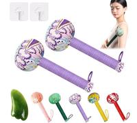 Martello da massaggio, martello da massaggio Wormwood da 10,2 pollici, martello linfatico per sollievo Fatigue, Pain, Relax Muscles e Clear Meridians (2 pcs Purple)