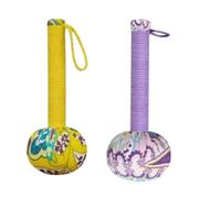 Martello da massaggio salutare con riempimento di artemisia invecchiata, manico avvolto in corda, strumento per maschiatura a corpo intero, diversi stili disponibili, lunghezza 26 cm (giallo e viola