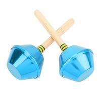 Martello da sabbia da 2 pezzi, agitatore a percussione Orff giocattolo prescolare, martello da sabbia color alluminio professionale con impugnatura in legno massiccio, giocattolo (Blu)