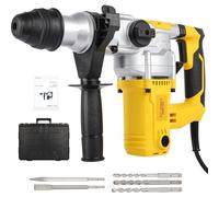 Martello Demolitore 1500W: Tassellatore Elettrico Professionale SDS Plus, Martello Perforatore per Calcestruzzo, Pietra e Mattone, 4000 BPM, Include 5 Punte, Parapolvere e Valigetta