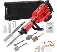 Martello demolitore da 1700 W, con interruttore di sicurezza, 3 scalpelli, borsa per il trasporto e guanti da lavoro per la rottura del calcestruzzo