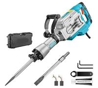 Martello demolitore da 1700 W, martello demolitore elettrico for calcestruzzo con cavo da 14 A, con valigetta, scalpello piatto, trapano elettrico,Mattone, legno, acciaio