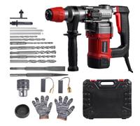 Martello Demolitore Elettrico 2000 W, Trapano A Martello Rotante Con Frizione Di Sicurezza, 3 Modalità Per Lavori Pesanti Su Cemento, Include Bit E Scalpelli Piattaforma.