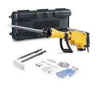 Martello demolitore elettrico 2200W 1350 BPM, martello demolitore for calcestruzzo, martello demolitore elettrico con 2/4 scalpelli, giallo per Calcestruzzo(2pcs Yellow)