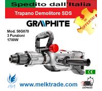 Graphite, Martelli tassellatori + Scalpellatori, 58G878 1700 W (Corrente elettrica)