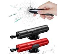 Martello di Sicurezza per Auto,2 in 1 Rompi Vetro Auto Emergenza, Rompivetro Auto e Taglia Cintura,Martello di Emergenza Strumento Multifunzionale per Fuga d'Emergenza per Finestra Auto (Nero + Rosso)