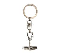 Martello di Thor Portachiavi VIKINGS placcato argento. Mjöllnir Amuleto norreno vichingo Forza e Protezione. Idea Regalo originale appassionati Fantasy Cosplay. Modello unico artigianale