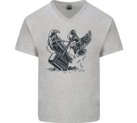Martello E Corvo Vikings Maglietta In Cotone A V Per Uomo