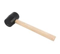 Martello in gomma con manico in legno, strumenti per l'installazione e la decorazione del pavimento, colore nero, 1000 g
