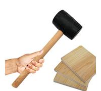 Martello in gomma - Mazza in gomma con manico in legno per una facile presa,Martello multiuso per installazione di piastrelle per pavimenti, costruzione di decorazioni per la casa, lavorazione Huasean