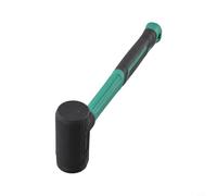 Martello in gomma non elastica per installazione di piastrelle e mobili, parte superiore piatta, design a mezzo foro, testa resistente all'olio, 0,5 kg (454 g), nero, resistente (0,2 kg)