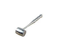 Martello per alimenti argentato a due lati, in alluminio, rotondo, batticarne per manzo, maiale, pollo, lunghezza 20,5 cm, diametro 3,5 cm (ovale)