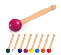 Martello per campana tibetana, martello per campana tibetana in cristallo, per meditazione e meditazione, con manico in legno, martello con sfera in gomma, per meditazione buddista e yoga (viola)
