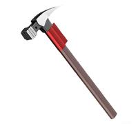 Martello per corno progettato con manico ammortizzante per il comfort, testa piatta per precisione e artiglio multifunzionale per la rimozione delle unghie e la leva nella lavorazione del legno (B)