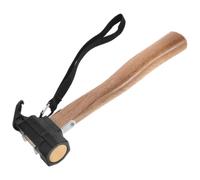 Martello per Picchetti da Tenda in Legno e Acciaio, Estrattore | Testa in Rame, Impugnatura Confortevole, Design Multifunzione, per Backpacking, Teli e Picchetti su Terreno