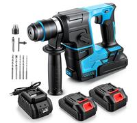 Martello perforatore a batteria compatibile con Makita 21 V, trapano a percussione con 8 punte e guanti, 1,8 Joule, 1200 giri/min, 4200 bpm, per forare, trapano a percussione