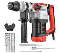 Martello Perforatore SDS Plus Alimentazione a batteria 1500W Martello Demolitore, 4 en 1 Funzioni, Frizione di Sicurezza, Foratura a Martello, 4400BPM, 920R/Min