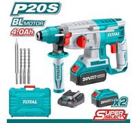 MARTELLO ROTATIVO TASSELLATORE DEMOLITORE A BATTERIA 2J + 2BATTERIE 4Ah TOTAL