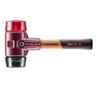 Martello Simplex, composizione in gomma/plastica; con corpo in ghisa malleabile e manico in legno extra corto di alta qualità | D = 60 mm/manico = extra corto | 3026.062