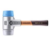 Martello Simplex, TPE-soft/TPE-mid; con corpo in alluminio e manico in legno extra corto di alta qualità, D = 60 mm/manico = extra corto | 3113.062