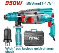 MARTELLO TASSELLATORE SDS-PLUS SCALPELLATORE TRAPANO 950W CON MANDRINO TOTAL