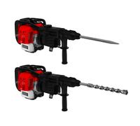 MonsterShop Martello pneumatico a benzina 2 tempi 0,9 kW 32,6 cc 7500 giri/min Scalpello e kit
