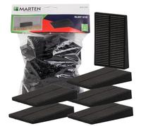 MARTEN Cunei di montaggio in plastica - Cunei universali per allineare e fissare con precisione porte, finestre e listelli del tetto, 50 pezzi, nero, altezza 10 mm, lunghezza 58 mm, larghezza 38 mm