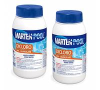 MARTEN Dicloro 56% granulare Flacone kg. 1 - Pack 2 FLACONI - Agente clorante stabilizzato per acque di Piscina