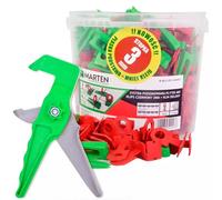 Marten Klin Sistema di livellamento per piastrelle Clip Spessore piastrella 7-15 mm Larghezza malta 1 mm 1,5 mm 2 mm 3 mm Pinze (3MM, 250 linguette + 100 cunei + 1 pinza)