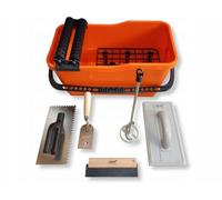 MARTEN Set di piastrelle KG-1 - Set da 7 pezzi con secchio da 22 l, spatola in spugna, spatola dentata 6 x 6, tavola in gomma, agitatore, spatola lisciante, strumento professionale Made in EU