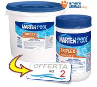 Marten TRIPLEX Past. 200 gr → 1 / 2 / 5 Kg CLORO MULTIFUNZIONE per Acqua Piscina