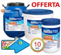 Marten TRIPLEX Past. 200 gr → 1 / 5 / 10 Kg MULTIFUNZIONE per Acqua Piscina