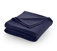 MARTEX Coperta per divano in pile super morbido, leggera, accogliente e calda, a bassa lanugine, stile hotel, per tutte le stagioni, tinta unita, adatta agli animali domestici, per letto matrimoniale e divano, colore: blu navy