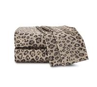 Martex Elegance 4-Piece Satin Sheets - Queen Size Luxury Hotel Quality Set - Leopard Print, Silky Soft & Smooth