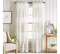 Martha Stewart Georgia - Coppia di tende a pannello per finestra, 213 cm, colore: Avorio